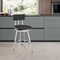 Armen Living Jinab Swivel Bar Stool in Brushed Stainless Steel with Black Faux Leather 840254335271 - alternate 6